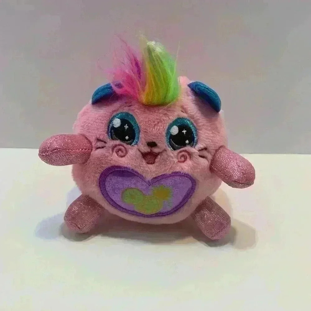 Zuru Rainbocorn Heart Unicorn Plush Pink With Purple Heart Rainbow Color Hair 4"
